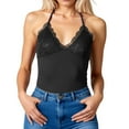 thumbnail image 1 of HNMKIU Basic Tank Tops For Women Solid Color Sexy Lace Lace Backless Lace Up Top Tank Top, 1 of 4