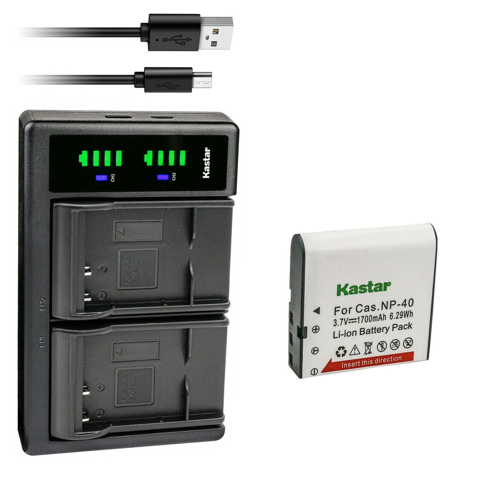 Kastar Smart USB Battery Charger Compatible With JVC BN-V11U