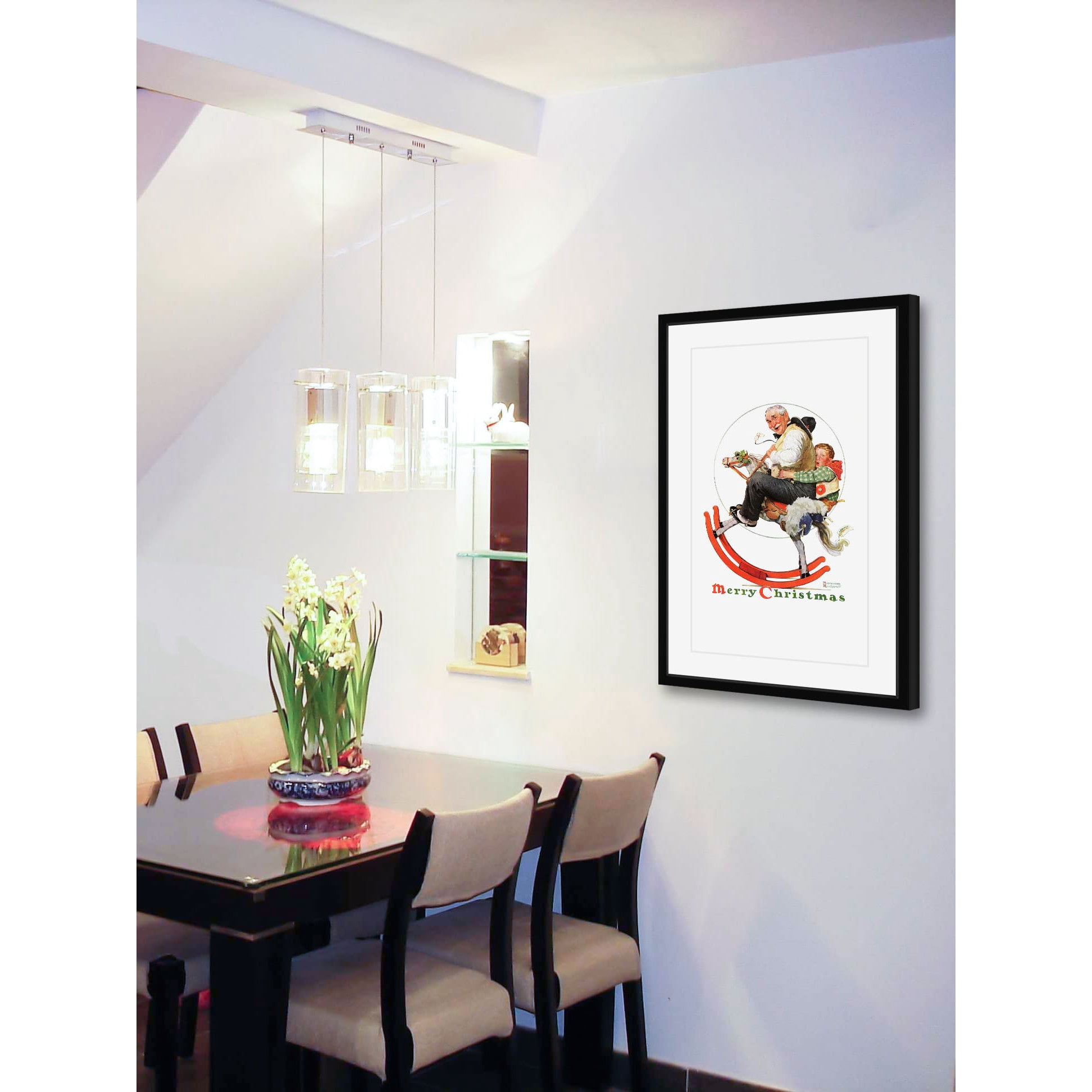Marmont Hill "Gramps on Rocking Horse" by Norman Rockwell Framed Art Print