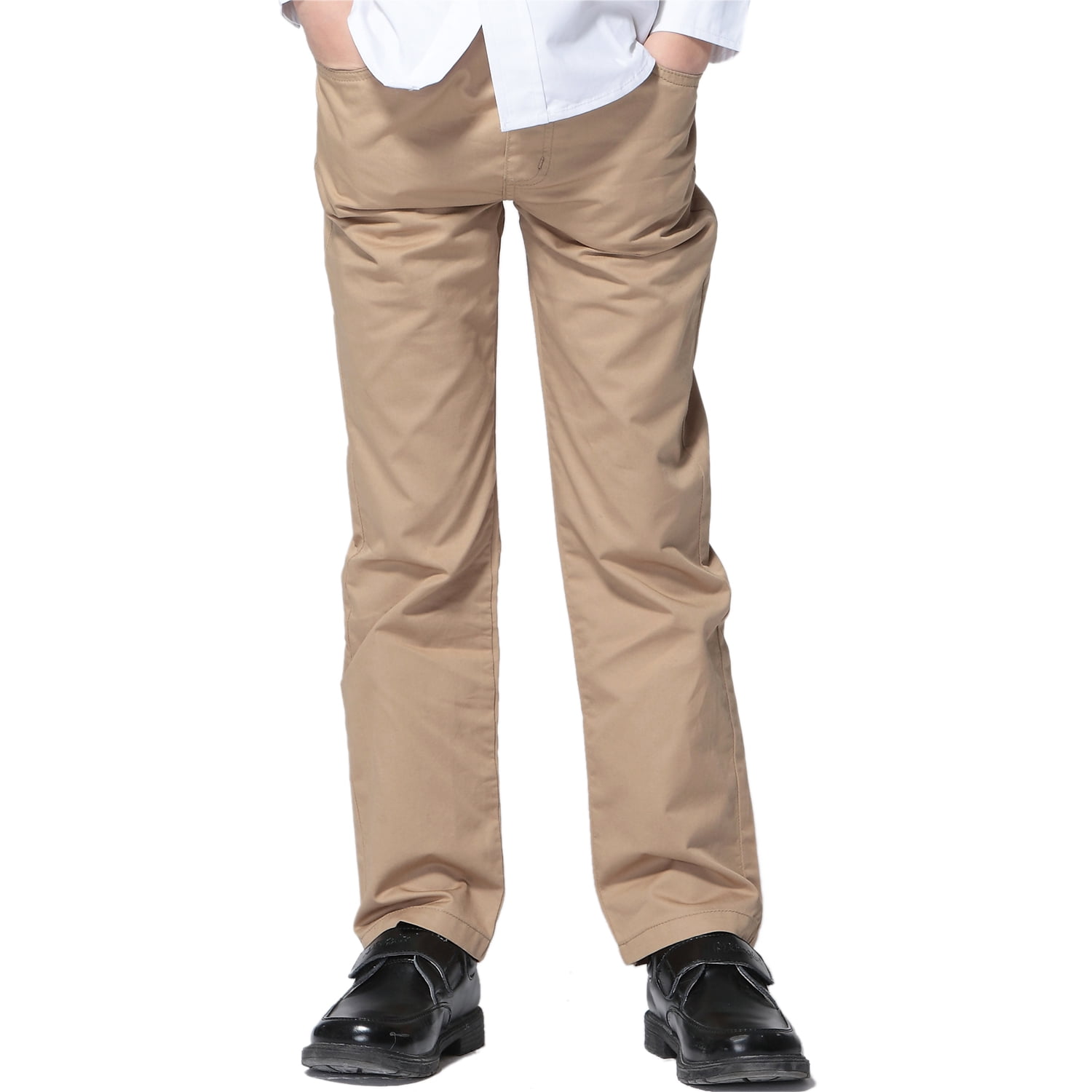 Leo/&Lily Boys Kids 100/% Cotton Twill Elastic Waist Regular Fit Pants Trousers LLB451