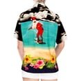 thumbnail image 4 of HAPPY BAY Women's Beach Funny Santa Claus Party Blouse Shirt Tops Short Sleeve Christmas Summer Hawaiian Shirts for Women L Reindeer Sleigh, Black, 4 of 5