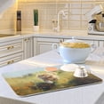 thumbnail image 6 of Cat in Grass Flowers Dish Drying Mat Dish Drainer Rack Mats Water Absorbent Non-Slip Easy Clean Heat Resistant for Kitchen Counter, 6 of 8