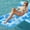Blue, variant on Tropical Leaves Pool Lounger Floaties Adults with Cup Holders, Inflatable Tanning Float Rafts Chair Beach Lake Lounge Floating Above Water Keep Cool Father's Day Gifts / Electric Air Pump