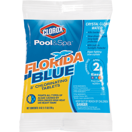 Clorox Pool&Spa Florida Blue 3" Chlorinating Tablets, 8 oz