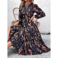 thumbnail image 5 of Jaimenalin Women'S Long Sleeve Maxi Dress Chiffon Guest Dresses Floral Dress Flower Color L, 5 of 8