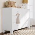 thumbnail image 3 of Storkcraft California 6 Drawer Nursery Wood Double Dresser, White, 3 of 13