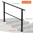 thumbnail image 3 of Garvee Hand Rails for Outdoor Steps, 4 Step Stair Handrail & Indoor Stair Railing Kit, Black Railings for Outdoor Steps and Hand Rails for Seniors for Porch Railing & Deck Hand Rail, 3 of 6