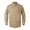 A-Khaki41, variant on JAJAHO Men's Striped Stand Collar Shirts Button Up Shirt Long Sleeve Regular Fit Business Casual Wear Lightweight Fall Spring Trendy Tops