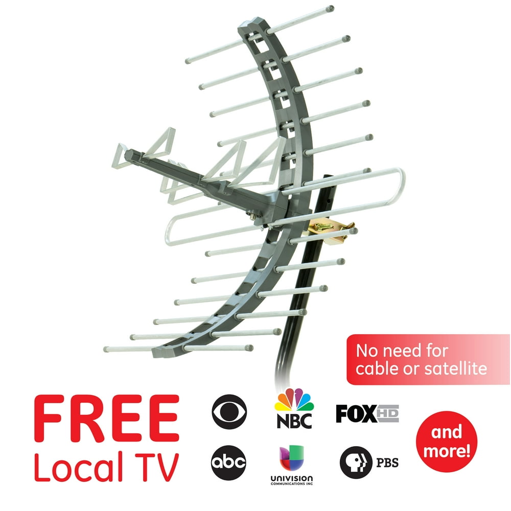 GE Pro Outdoor TV Antenna, Long Range Antenna, 4K 1080P VHF UHF Digital