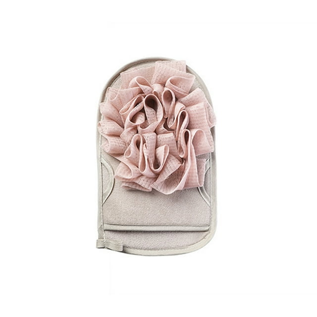 Guantes de ducha exfoliantes portátiles Soidarity de doble cara para adultos color Rosa