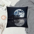 thumbnail image 2 of Fenyluxe Full Moon Water Reflection Trees Silhouette Pillow Covers for Couch Sofa Indoor/Outdoor Square Short Plush 1PC 12x12in, 2 of 5