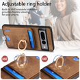 thumbnail image 6 of Dteck for Google Pixel 7A Case, 2 in 1 Magnetic Wallet with Phone Grip, Compatible with MagSafe, Detachable Premium PU Leather Magnetic Case with Card Slots Ring Holder,Brown, 6 of 9