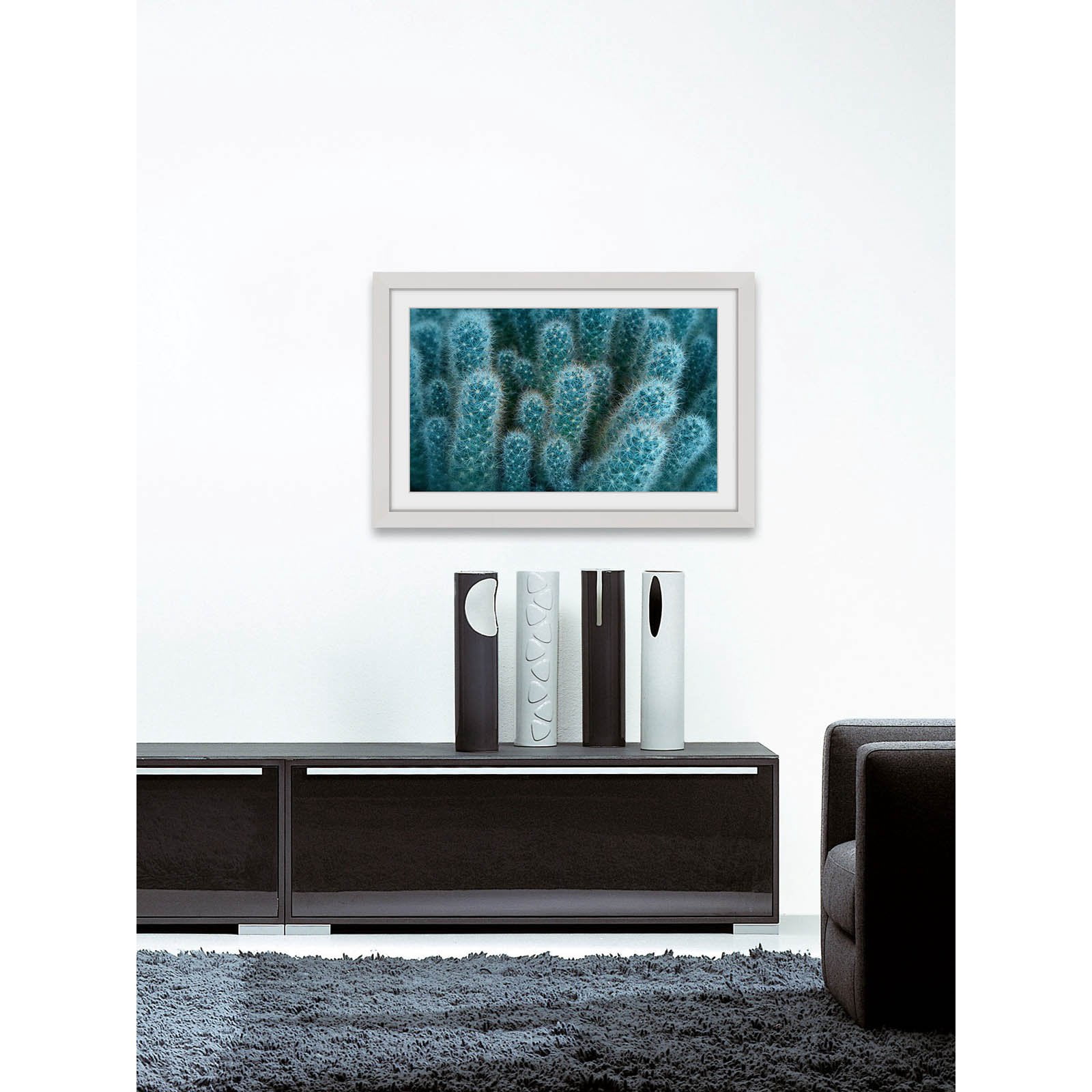 Marmont Hill "Soft Blue Cacti" Framed Painting Print