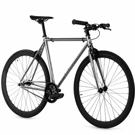 Golden Cycles Single Speed Fixie Bike – Lightweight Steel Frame, Flip-Flop Hub, 700c Wheels, Multiple Sizes & Deep V Rims (Asphalt, 52)