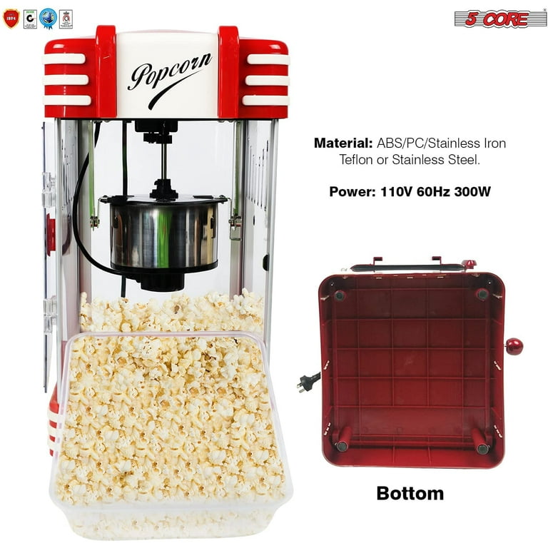 5 Core POP-850 Popcorn Popper Air Popper Machine Popcorn Maker Hot