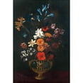 thumbnail image 2 of Giacomo Recco 18x24 Gold Ornate Framed and Double Matted Museum Art Print Titled - Flowers in an Ornamental Vase on a Table, 2 of 4