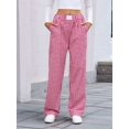 thumbnail image 4 of Pantalones Bóxer de Cuadros A Rayas para Mujer, de Algodón, para Estar en Casa, Informales, Estilo Y2K, con Bolsillos Rojo S, 4 of 9