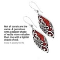 thumbnail image 4 of Red Coral Fun Earrings for Women Dangling in 925 Sterling Silver - Drop Earrings Handmade Birthstone Vintage Boho Jewelry Birthday Christmas Gifts, 4 of 12