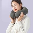 thumbnail image 3 of Type B Inflatable Memory Foam Pillow Travel U Shaped Neck Cushion with Gourd Buckle, 3 of 4