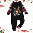 thumbnail image 2 of Odeerbi Christmas Pajamas for Family Holiday Plaid Long Sleeve Family Christmas Pajamas Matching Sets Infant Print Parent-child Suit Two-Piece Sleepwear Xmas Family Matching PJs Set Black, 2 of 5