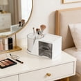 thumbnail image 4 of Iumwxz Rotating Desktop Storage Box, 360 Degree Spinning Desk Organizer for Makeup Brushes Pens Scissors, Multi Compartment Office Supplies, Sturdy HIPS ABS Material, Compact for Home Vanity Table, 4 of 6