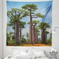 thumbnail image 1 of Tree Tapestry, Safari Themed Madagascar Long Baobabs on Dry Land Hot Summer Days Photo, Fabric Wall Hanging Decor for Bedroom Living Room Dorm, 5 Sizes, Pale Blue Green and Brown, by Ambesonne, 1 of 1