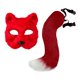 thumbnail image 1 of Máscara de gato falsa con cola, accesorios de peluche realistas para fiesta de Halloween para niñas y mujeres Rojo, 1 of 10