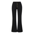 thumbnail image 7 of LWavelet Womens Button Front Flared Jeans High Waisted Daily Casual Denim Pants Black XL, 7 of 7