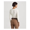 thumbnail image 2 of LAUREN RALPH LAUREN Womens Ivory Ruched Slim Fit 3/4 Sleeve Surplice Neckline Top XL, 2 of 4