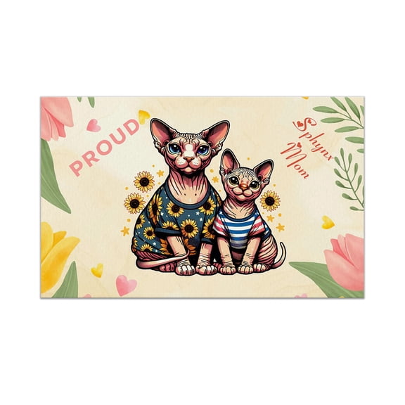 Happy Mother's Day Proud Sphynx Mom Doormat Cat Lover Kitten Owner Gifts Idea Indoor Outdoor Welcome Mat - 03003
