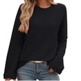 thumbnail image 2 of Deal of the Week Ofreoo Women's Casual Loose Button Solid Color Long Sleeve Round Neck Sweater Winter Clothes for Women, 2 of 5