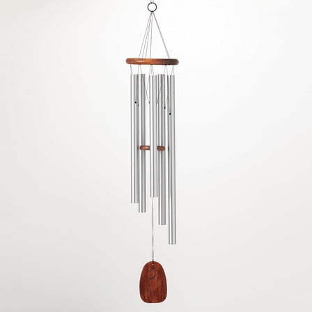 Woodstock Wind Chimes for Outside 40" Barbershop Harmony Windchime, Silver Large Chime Outdoor Garden and Patio Porch Decor and Gifts (BHS)