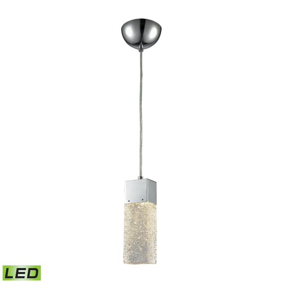 Elk Lighting-85107/LED-Cubic Ice - 9 5W 1 LED Pendant Polished Chrome Finish with Solid Textured