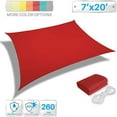 thumbnail image 2 of Paradise 7' X 20' Ft 260 GSM Waterproof Sun Shade Sail-Red Rectangle UV Block  Awning Canopy Outdoor Garden Backyard, 2 of 2