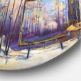 thumbnail image 3 of Designart 'Abstract Cityscape With Pastel ' Modern Circle Metal Wall Art 29x29 - Disc of 29, 3 of 5