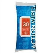 Action Wipes 30-Pack Dispenser Pouch Full Body Sports Wet Wipe Sweat Cleanser