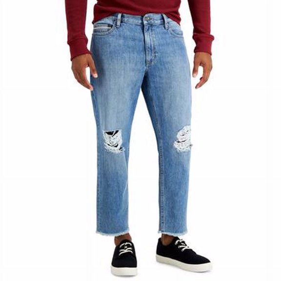 Sun   Stone Mens Lance Cropped Skater Jeans, Blue, 31 Reg