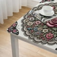 thumbnail image 4 of HAOXIT Spring Summer Floral Tablecloth Square Watercolor Butterfly Flower Table Cloth Washable Farmhouse Table Covers for Kitchen Holiday Picnic Party Dinner Room Picnic Indoor Outdoor Decor 44''x44'', 4 of 7