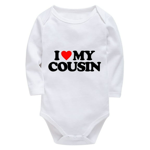 I Love My Cousin Neutral Baby Clothes Newborn Long Sleeve Boy Newborn Clothes White 0-3 Months Baby Boy Outfit