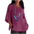 thumbnail image 1 of Camiseta de Manga Corta de la Mujer Casual Cuello Redondo Impresión Superior, Camiseta Ligera para Diario, Fiesta Y Todas las Estaciones, 1 of 4
