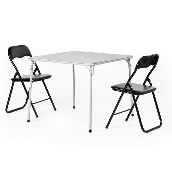 Auto Beyond 2-Piece Folding Chair Set with Padded Seat and Backrest, Suitable for Home and Office, Indoor and Outdoor Use, Black