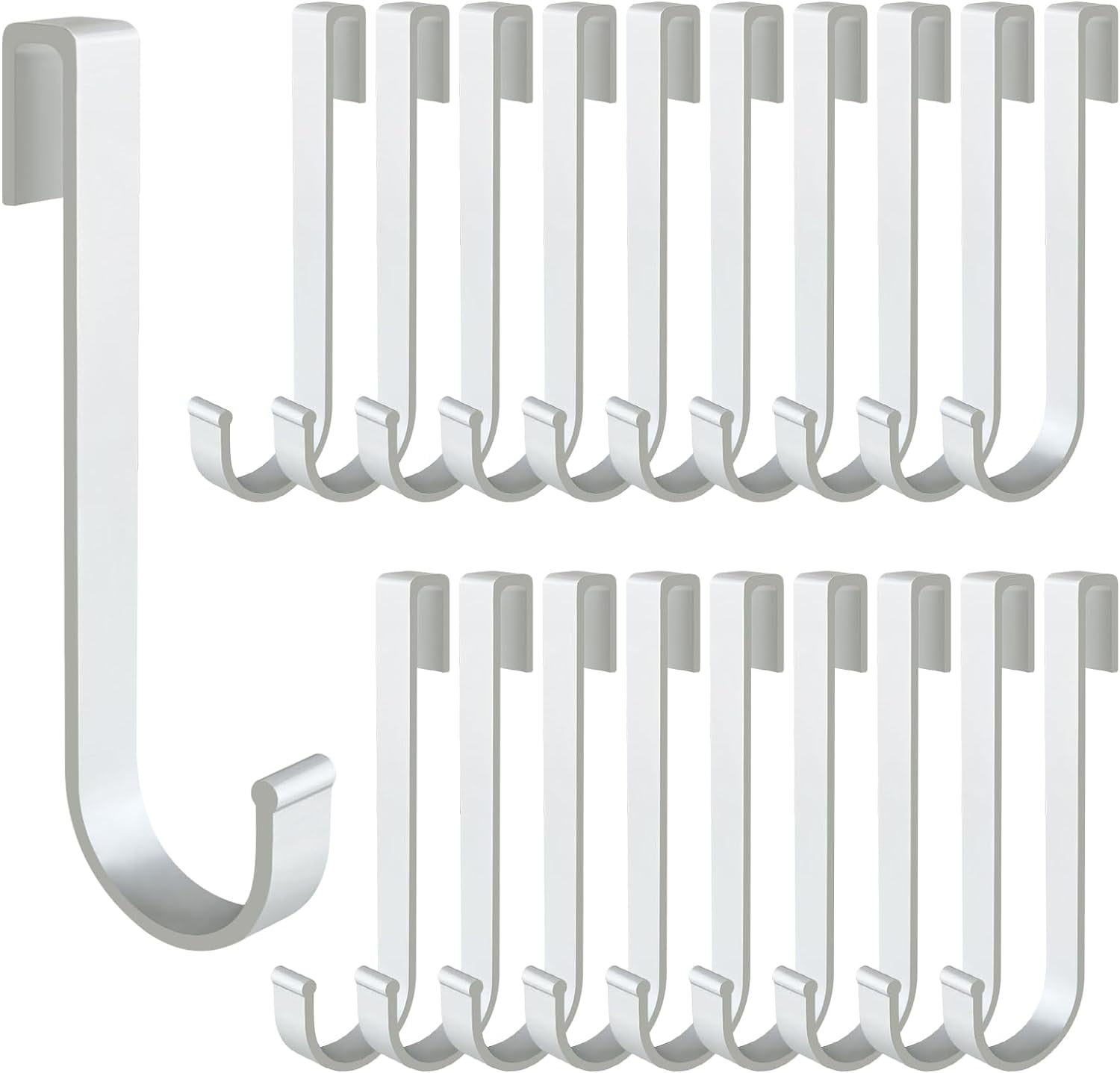 FEFEFW-20 pcs J Grid Wall Picture Hooks, Hanging Sink Grid Hooks, Aluminum Pot Racks for Retail, Displaying Photos, Art Exhibits, Paintings, Convenience Stores (Sliver)