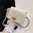 thumbnail image 4 of Bolso rómbico para las axilas, bolso de hombro, bolso cuadrado pequeño de un solo hombro de cuero artificial a la moda, 4 of 5