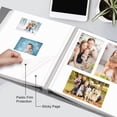 thumbnail image 4 of Fintie Photo Album Self Adhesive for 3x5 4x6 5x7 6x8 8x10 Pictures, 60 Sticky Pages DIY Photo Album with A Metallic Pen, Scrapbook Album for Family Wedding Anniversary Pictures, Gray, 4 of 8
