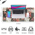 thumbnail image 5 of Long Mouse Pads for Desk,Pioneer Flower Floral Print Pattern Desk Mats on Top Of Desks, Desk Mouse Pad Extra Large with 3mm Non-Slip Base and Stitched Edge for Gaming,Office,Work,Home 35.4"x15.7", 5 of 6