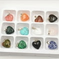 thumbnail image 4 of BESTOYARD Crystal Pendants Heart Shape Stone Assorted Color 12pcs 0.7x0.7x0.2in, 4 of 6