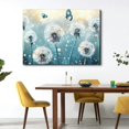 Shadudu Large Dandelion Canvas Wall Art Abstract Blue and White