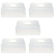 Disposable Trays Food Take Out Containers Cake Roll Box Portable for Bento Clear with Lid Bread Sandwiches Boxes 5 Pcs