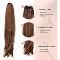 thumbnail image 4 of ORUYROP Extensions de Queue de Cheval, Extension de Cheveux Queue de Cheval 22 Pouces Longue Griffe Postiches Synthétiques Ondulés Lisses Pince pour Queue de Cheval Perruque Queue de Cheval Quotidienne Duveteuse pour Femmes, 4,8 OZ, Brun, 4 of 7