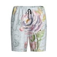 thumbnail image 4 of Fotbe Vintage Rose Pajama Shorts for Men, Men's Pajama Bottoms, Sleepwear,Short Pajama Pants-, 4 of 9
